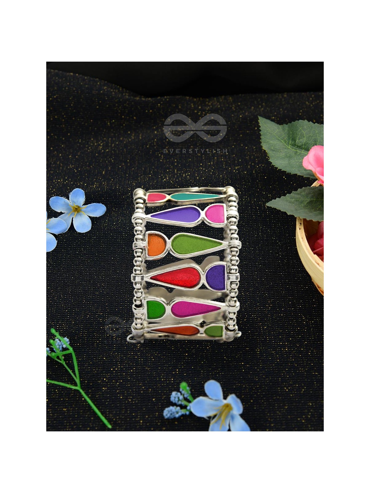Kaliedoscope of Colours - Statement Enamelled Bracelet (Multicolor)