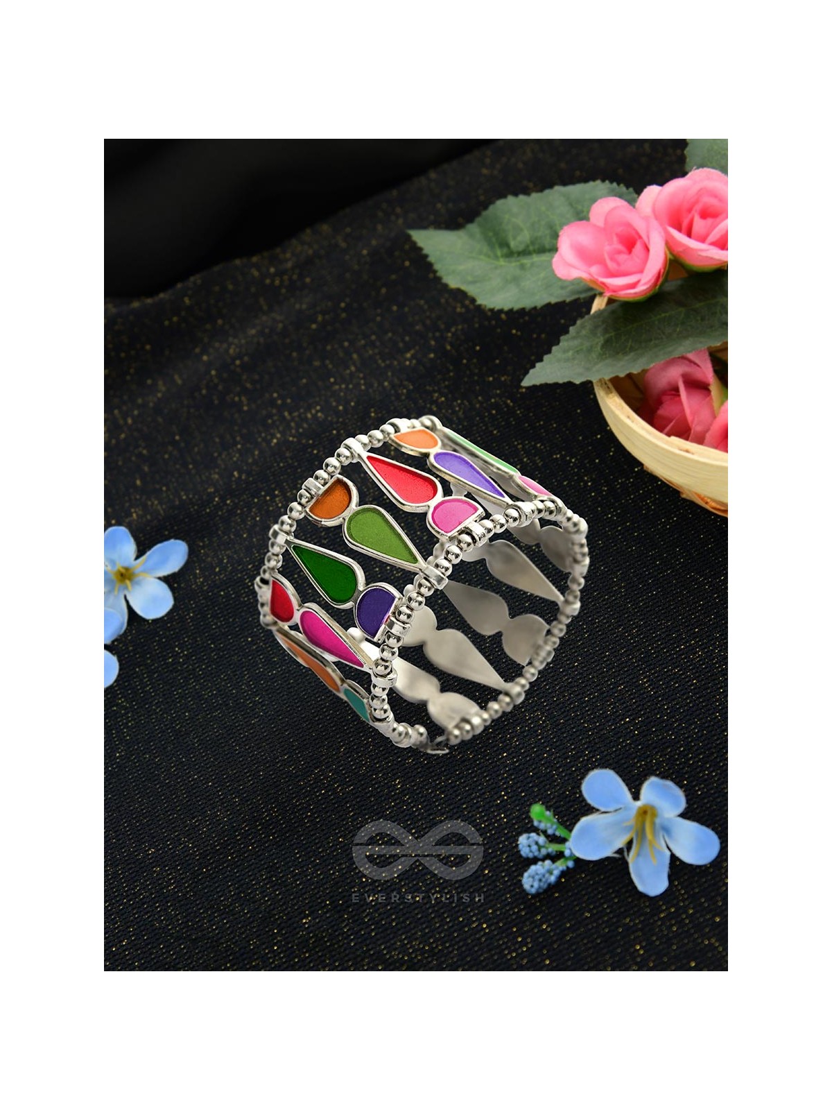Kaliedoscope of Colours - Statement Enamelled Bracelet (Multicolor)