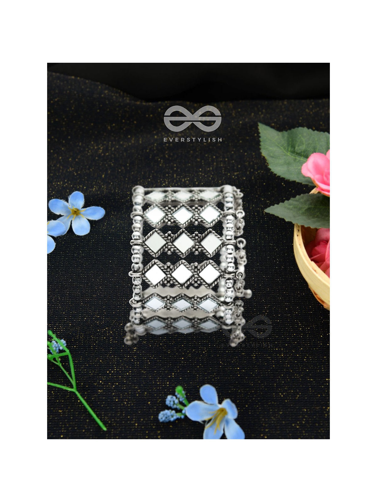 Mirrors of the Soul - Statement Embellished Bracelet