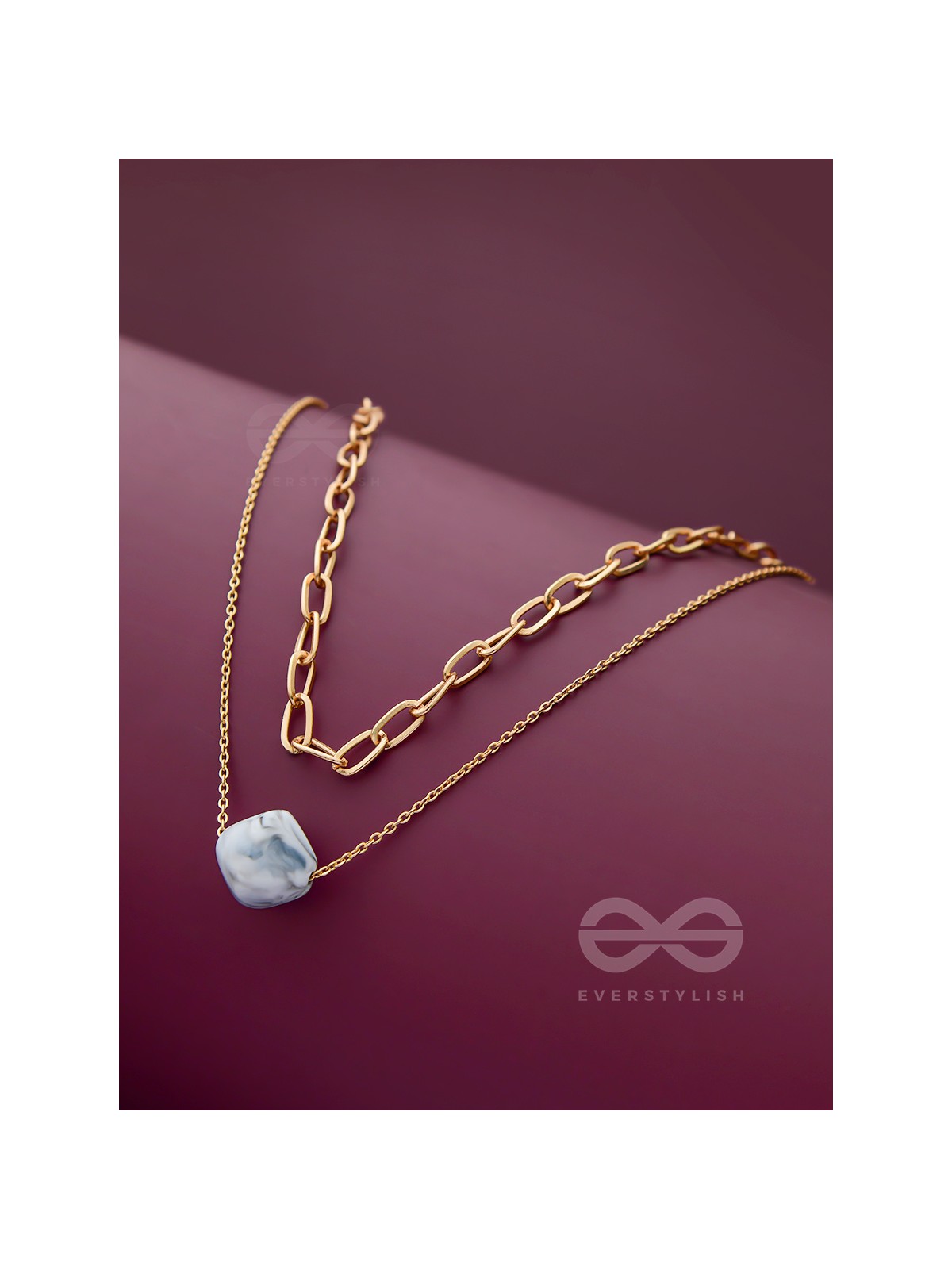 The Marble Marvel - Golden Multi-layered Neckpiece