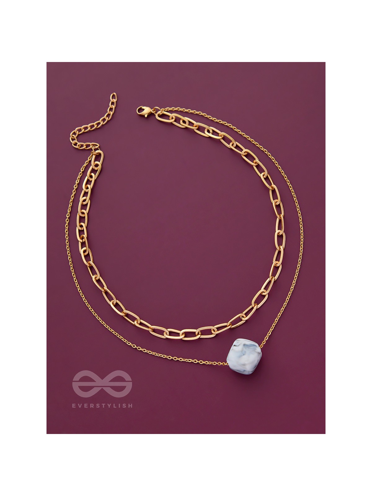 The Marble Marvel - Golden Multi-layered Neckpiece