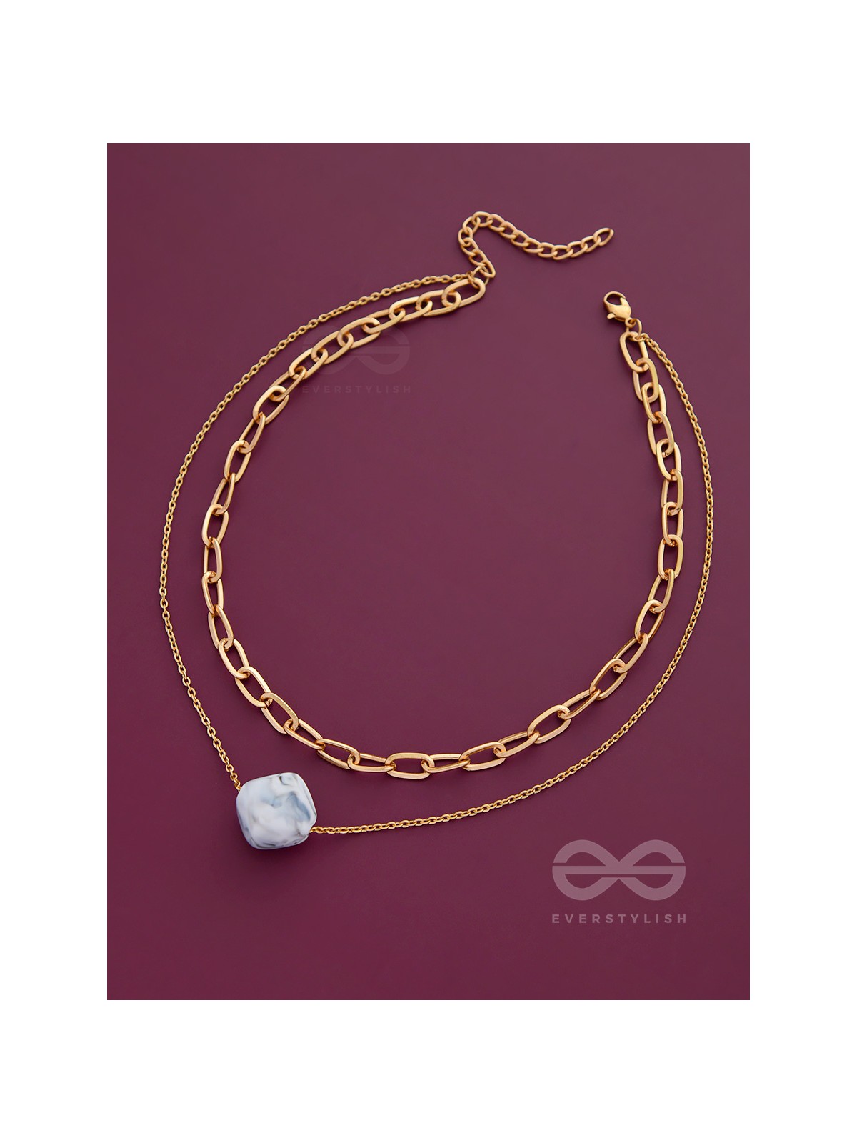 The Marble Marvel - Golden Multi-layered Neckpiece