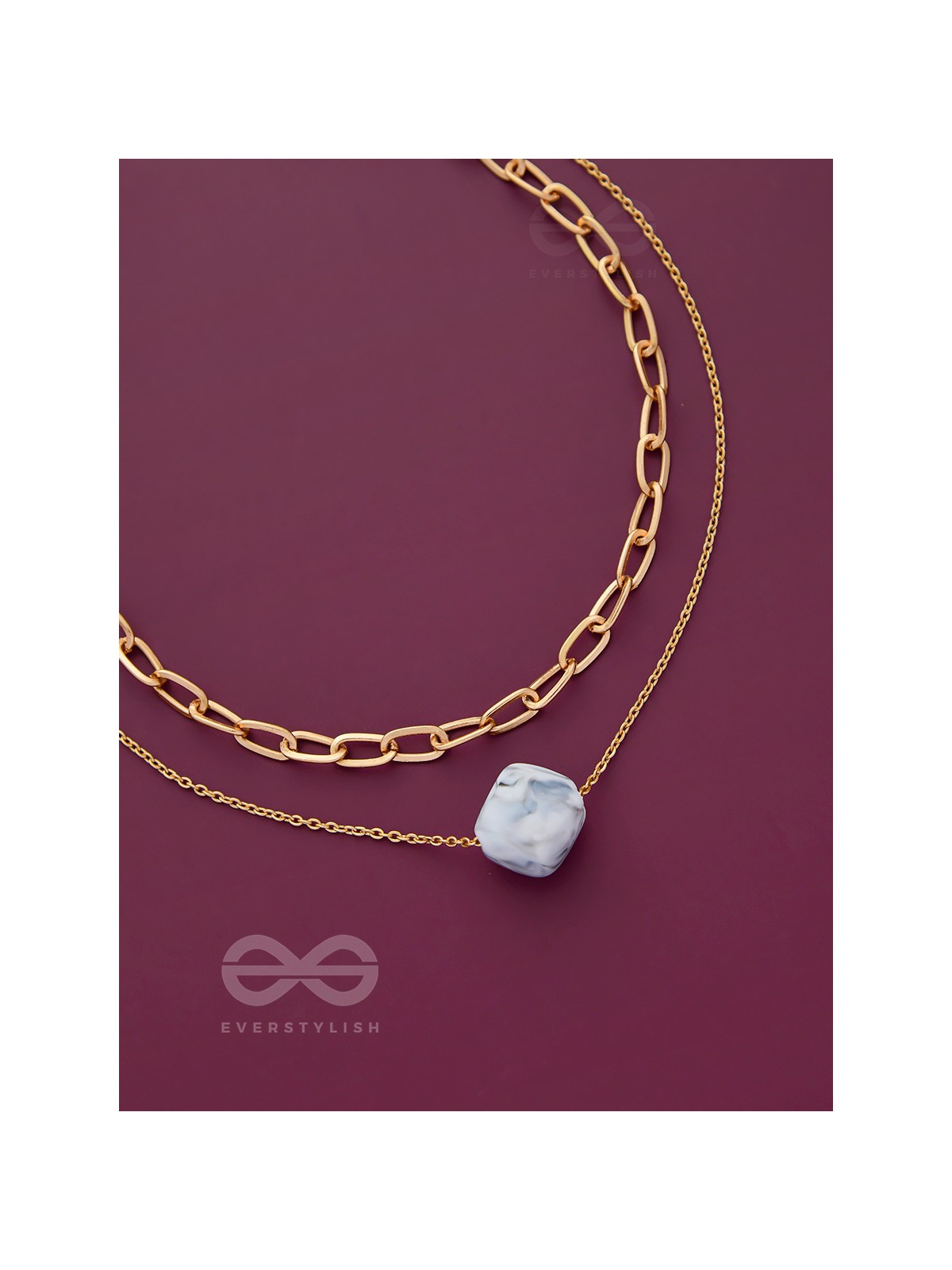 The Marble Marvel - Golden Multi-layered Neckpiece