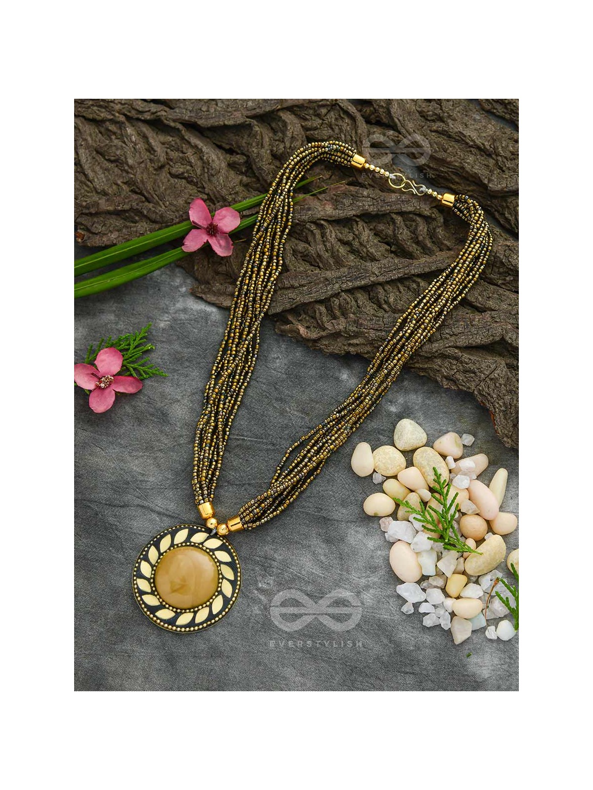 The Timeless Elegance- Beautiful Beaded Neckpiece (Dijon)