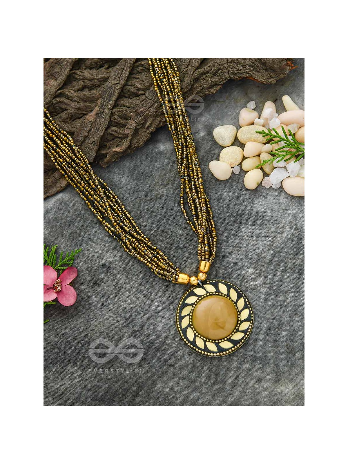 The Timeless Elegance- Beautiful Beaded Neckpiece (Dijon)