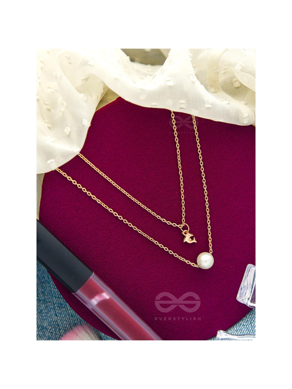 The Aquatic Wonders - Golden Layered Neckpiece With Anti-Tarnish Coating 