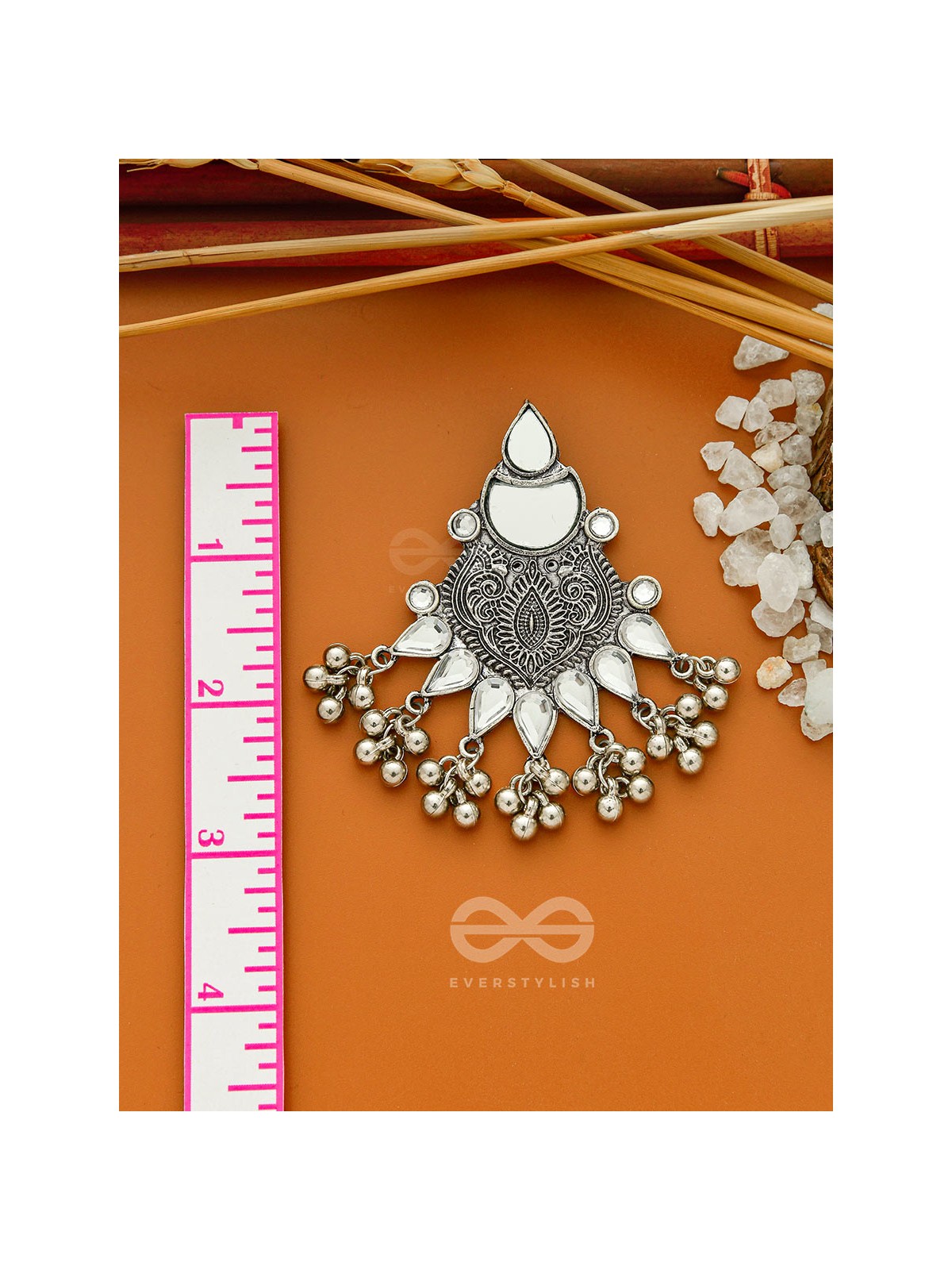 The White Willow- Oxidised Enamelled Earrings