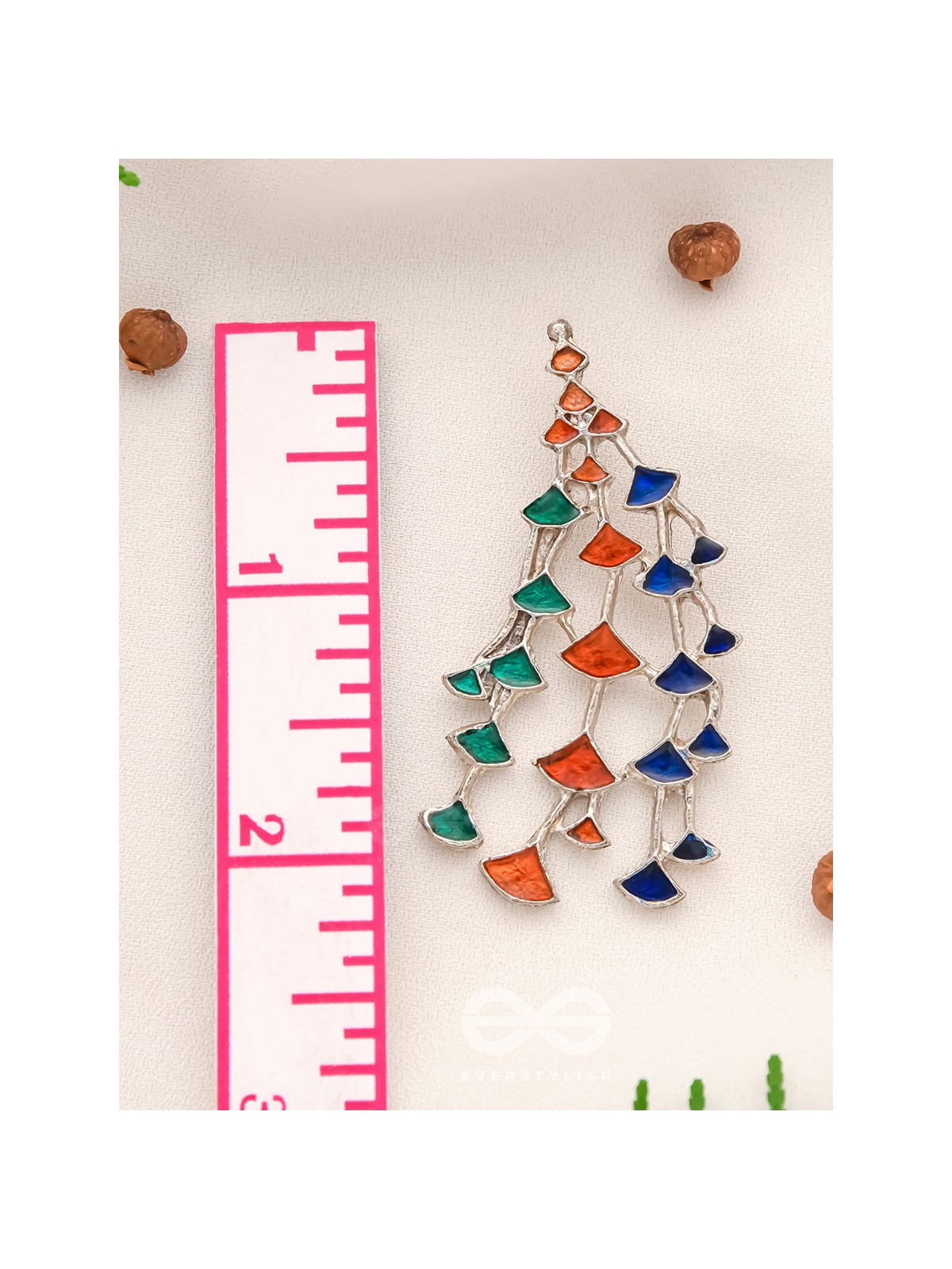 The Vibrant Vines- Oxidised Enamelled Earrings