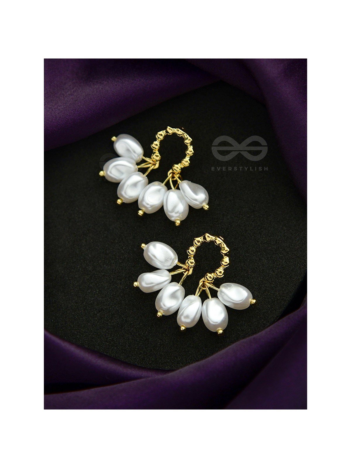 Budding Blossoms- Golden Pearl Earrings