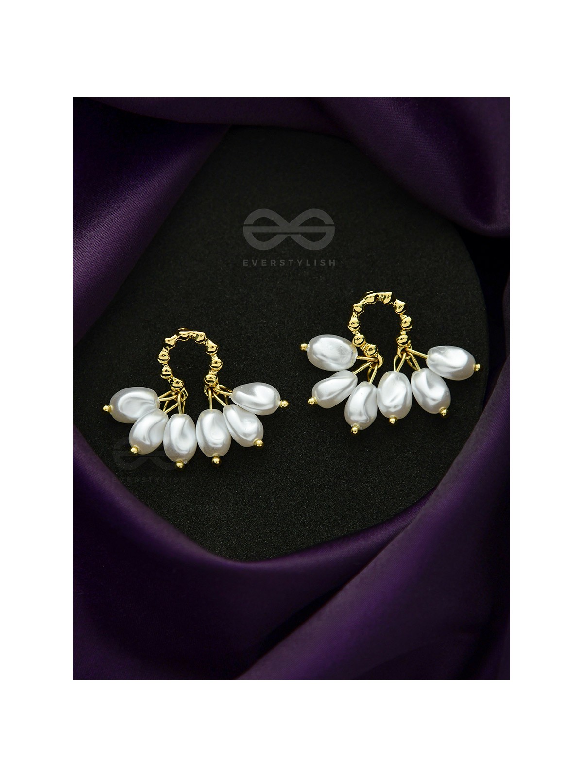 Budding Blossoms- Golden Pearl Earrings