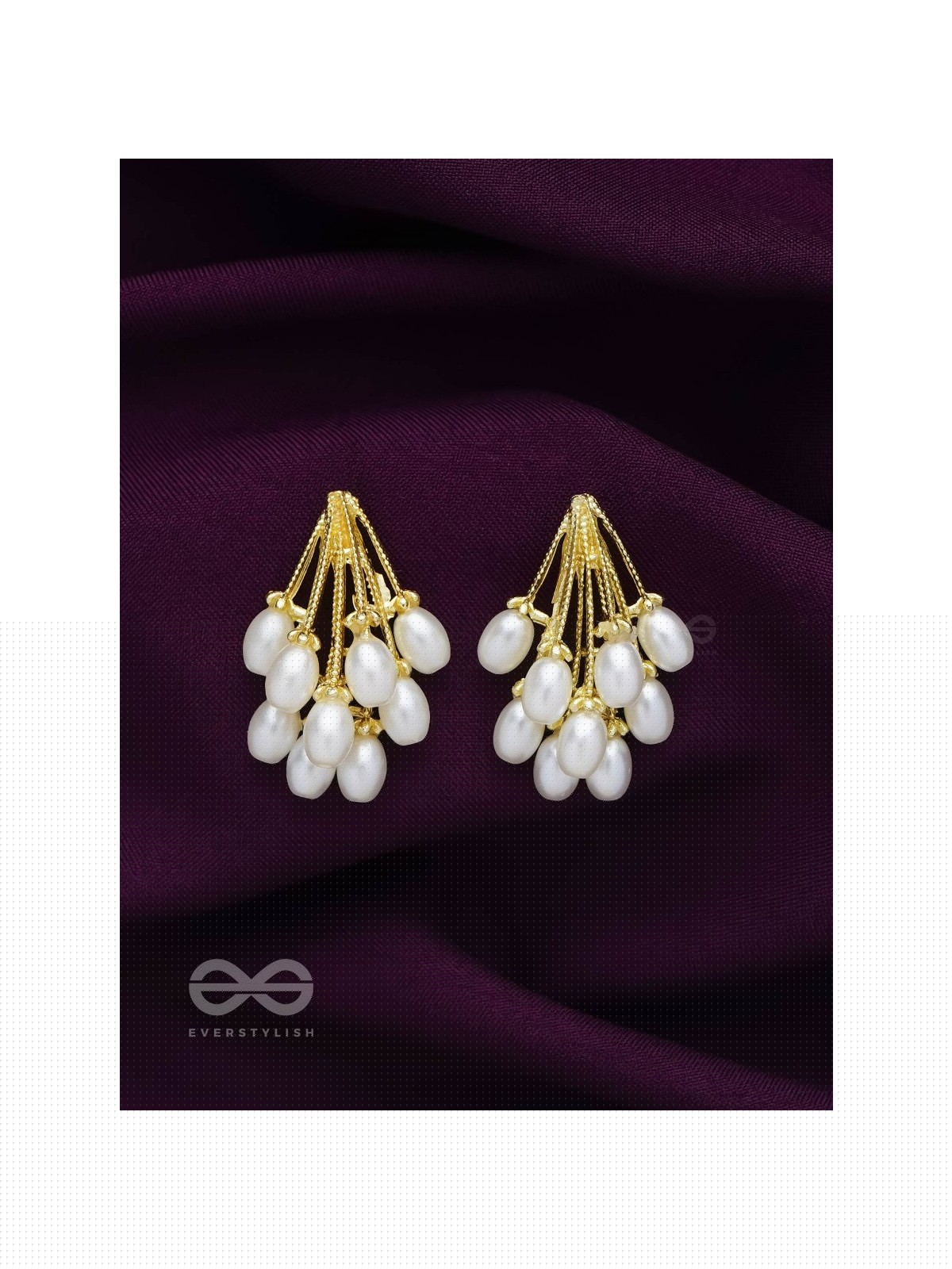 Pearlicious Flowers- Golden Pearl Earrings