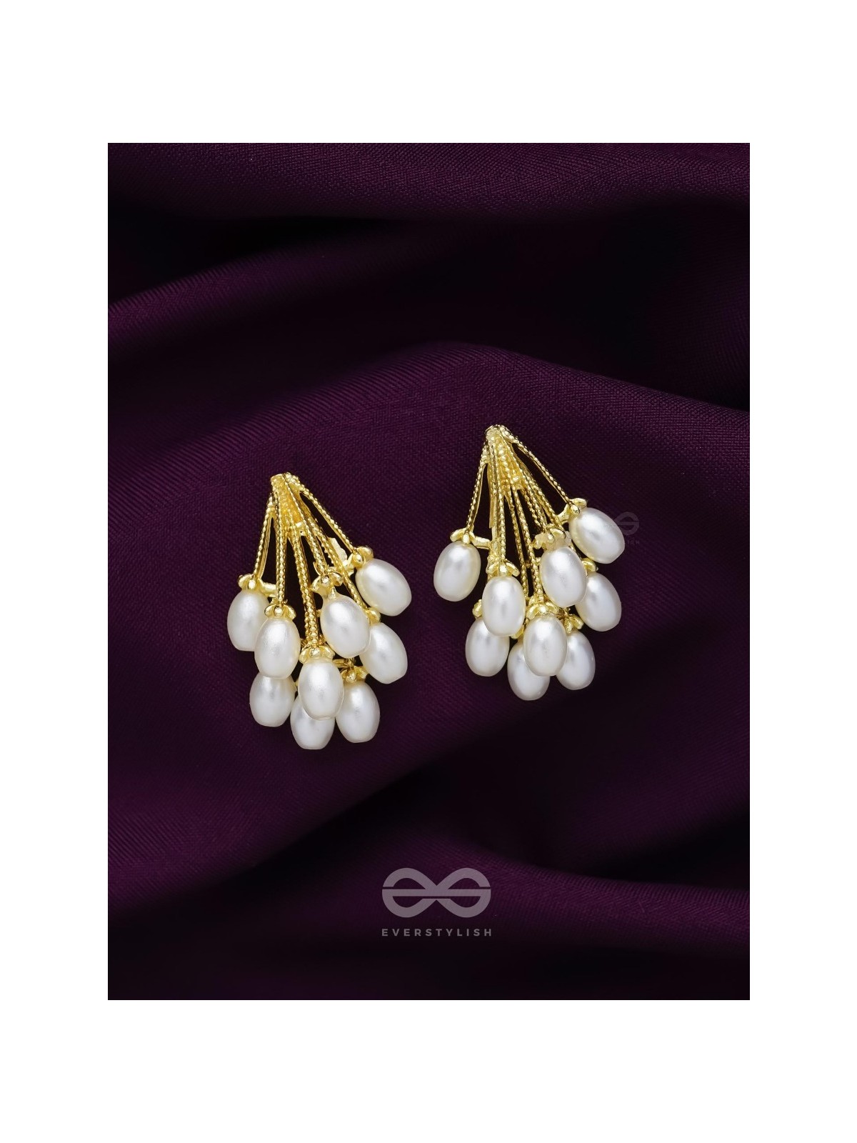 Pearlicious Flowers- Golden Pearl Earrings