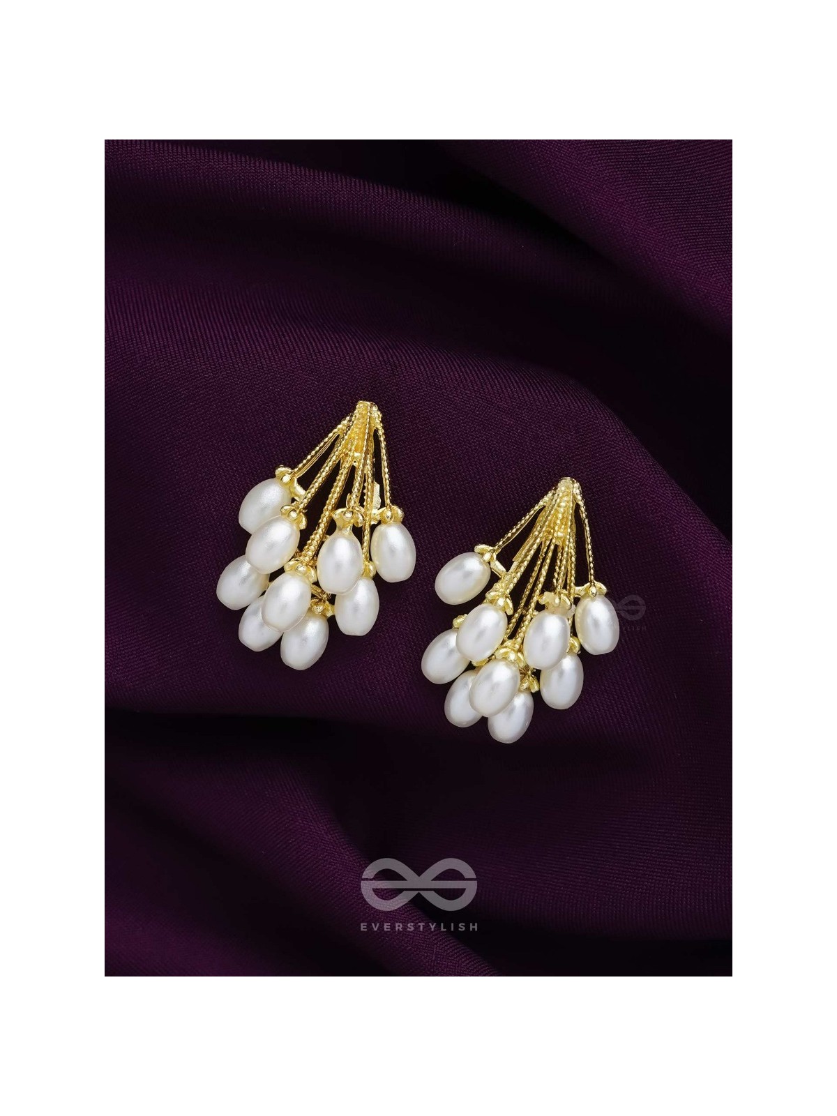 Pearlicious Flowers- Golden Pearl Earrings