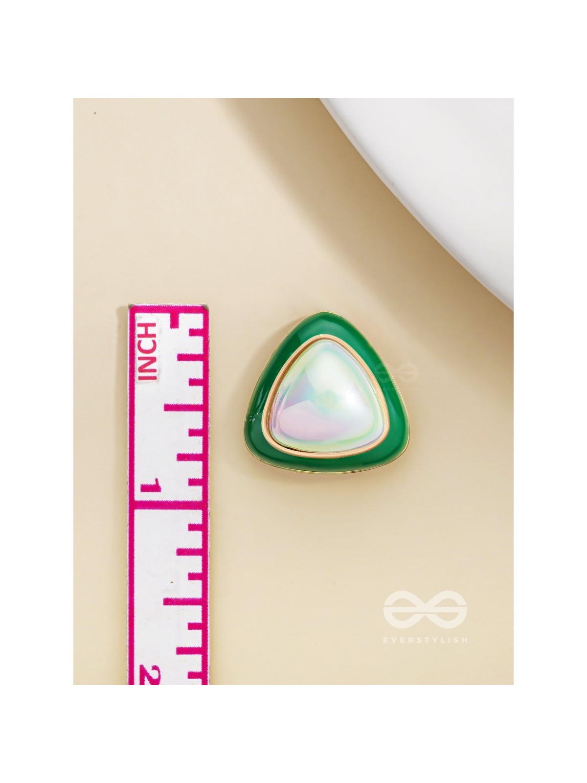 Emerald Drops- Green and White Stone Earrings