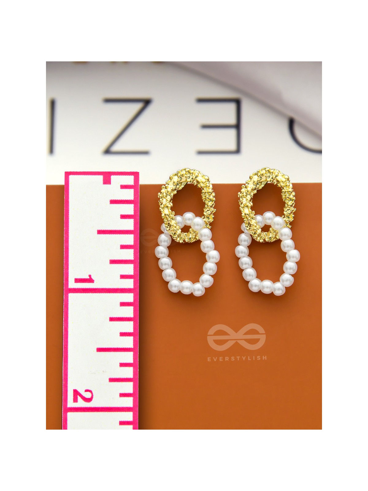 Sunny Melange- Golden and Pearls Entangled Hoops Earrings
