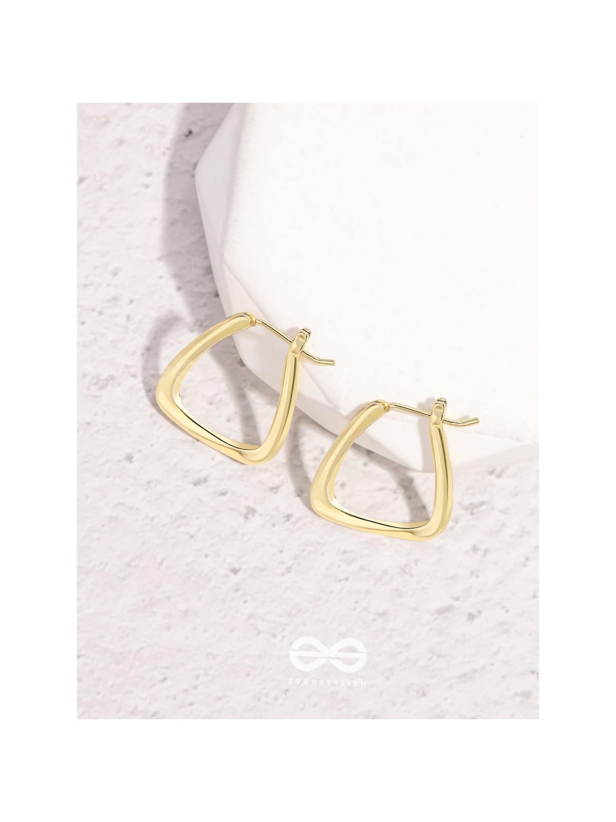Sun-Kissed Squares- Geometrical Golden Earrings