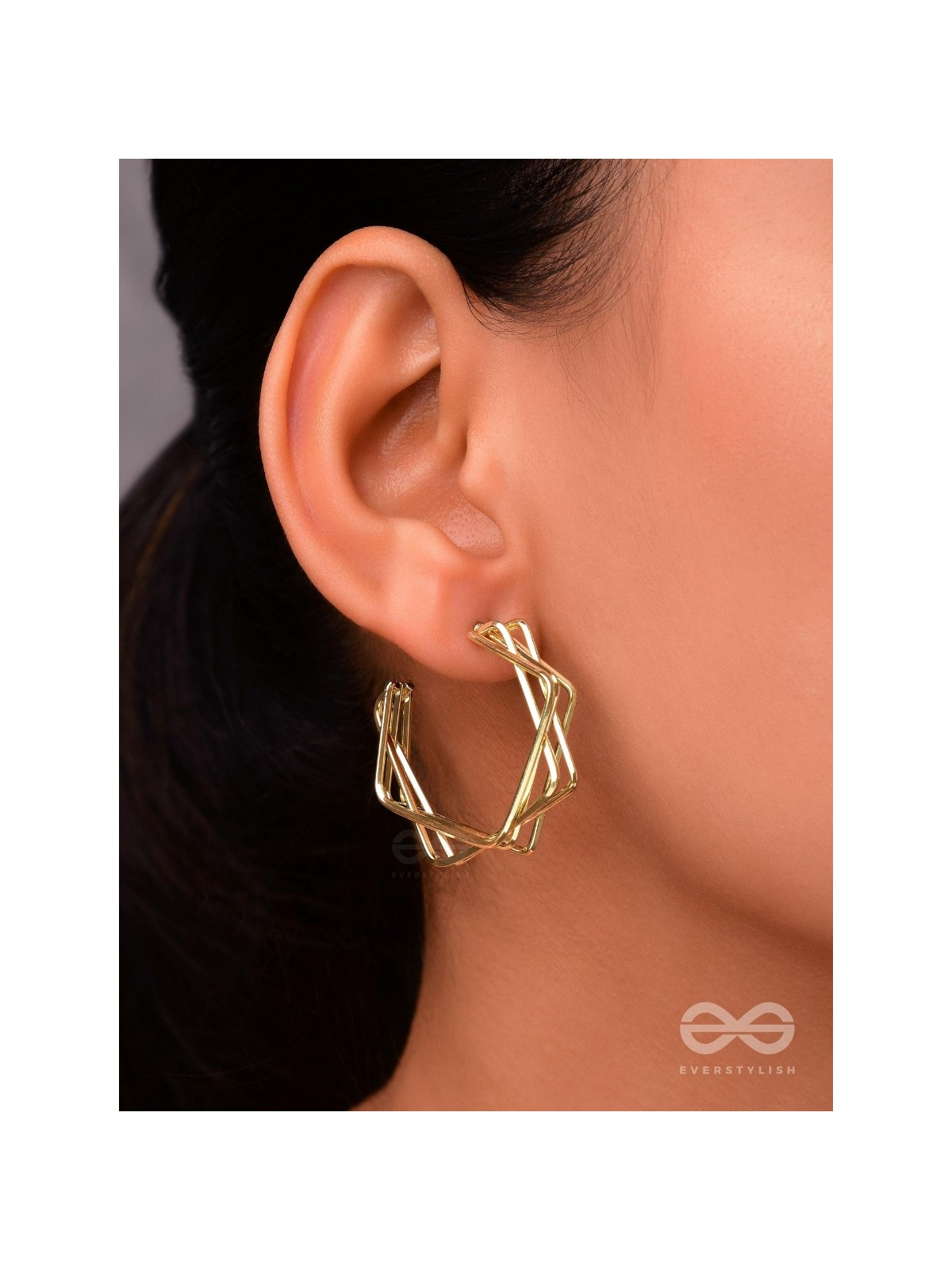 Geometrical Maze- Golden Earrings