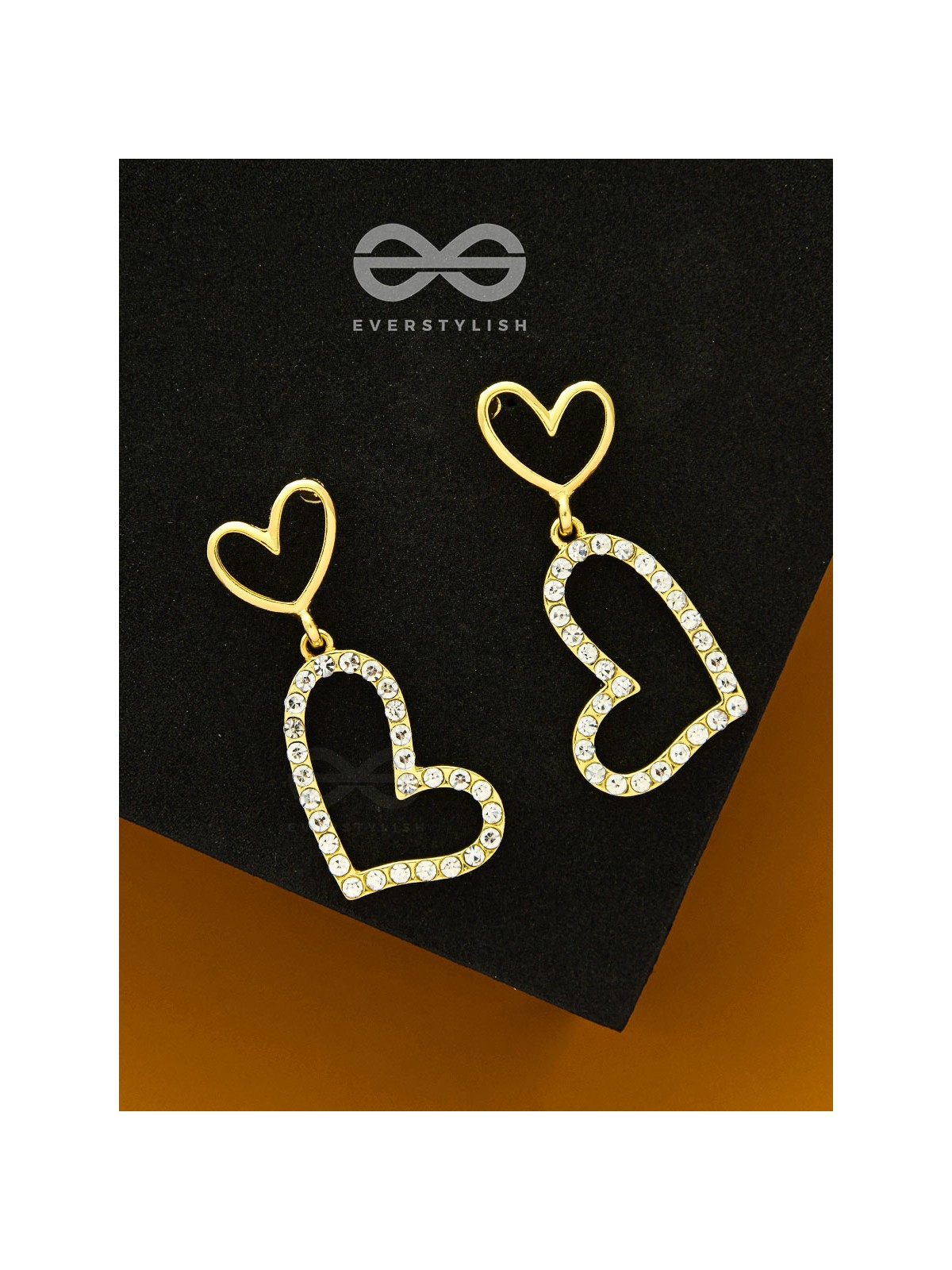Radiant at Heart- CZ Stones Studded Golden Earrings