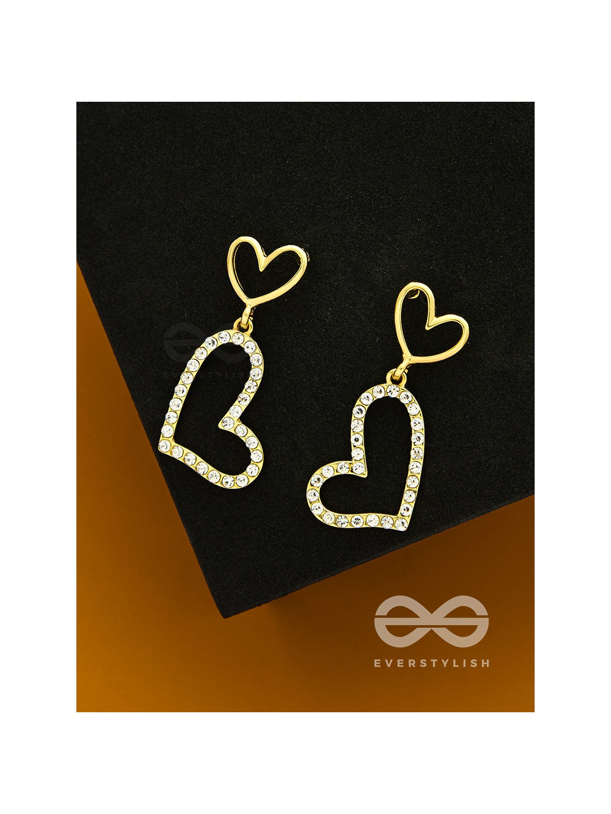 Radiant at Heart- CZ Stones Studded Golden Earrings