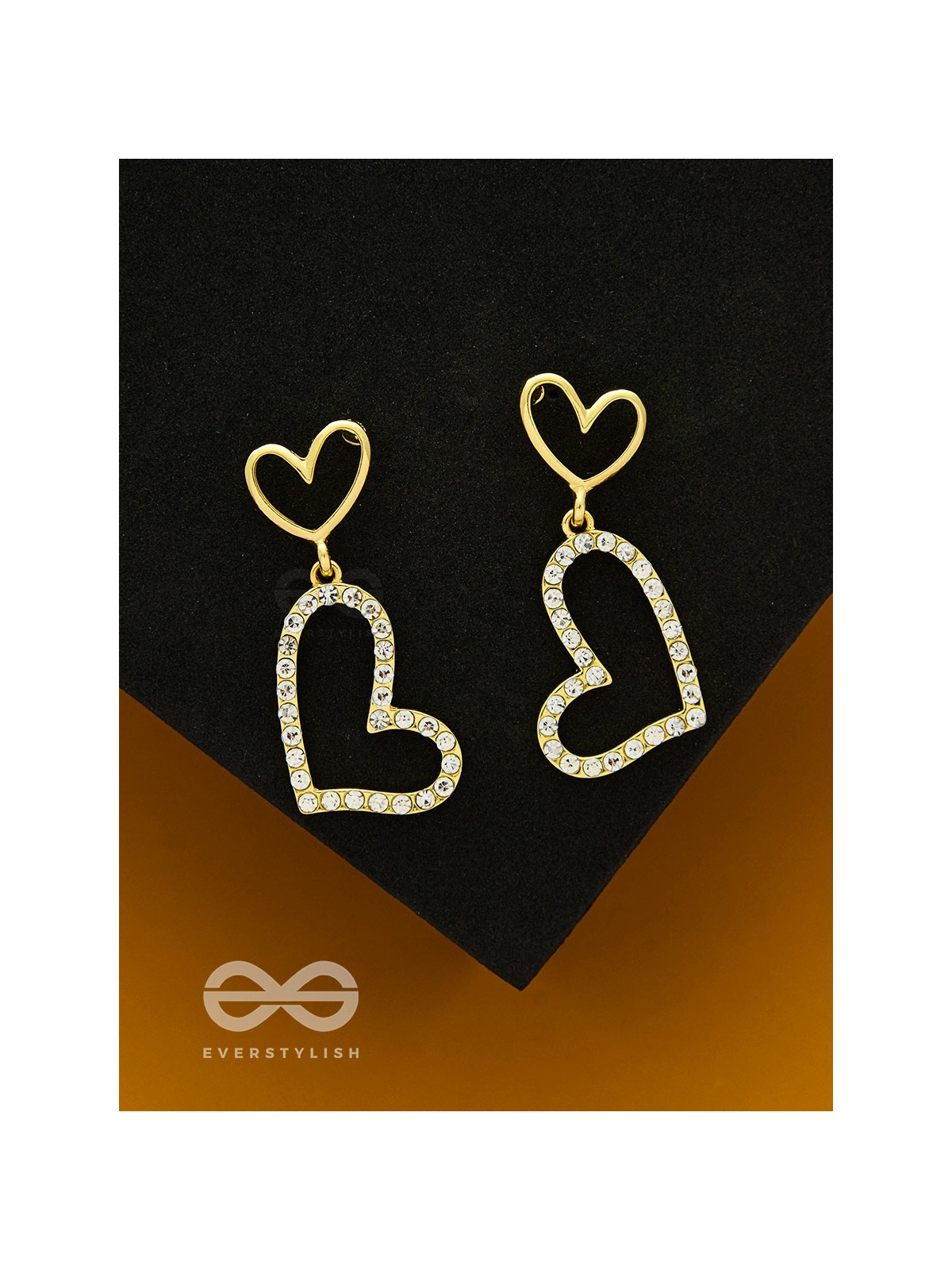 Radiant at Heart- CZ Stones Studded Golden Earrings