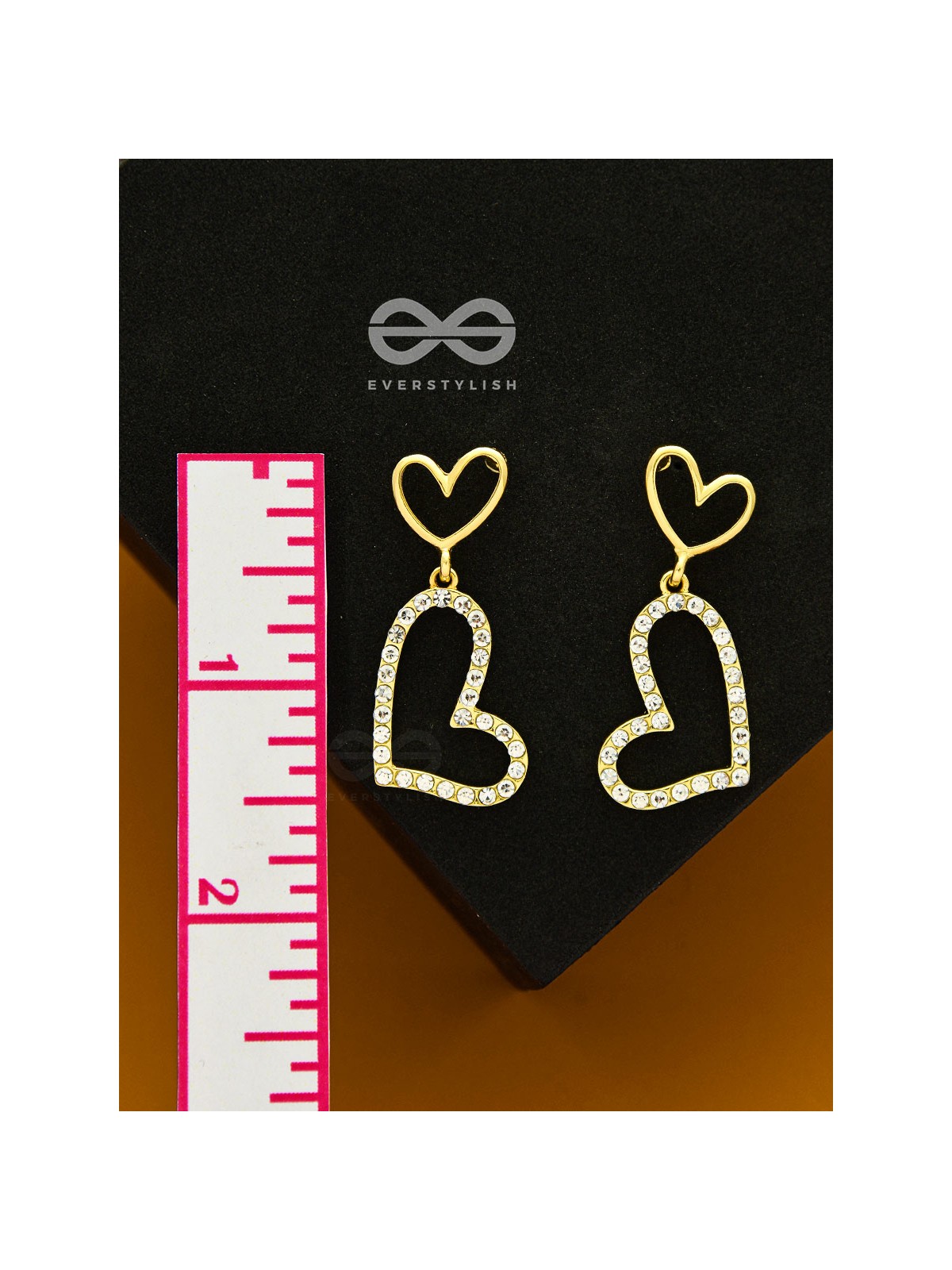 Radiant at Heart- CZ Stones Studded Golden Earrings