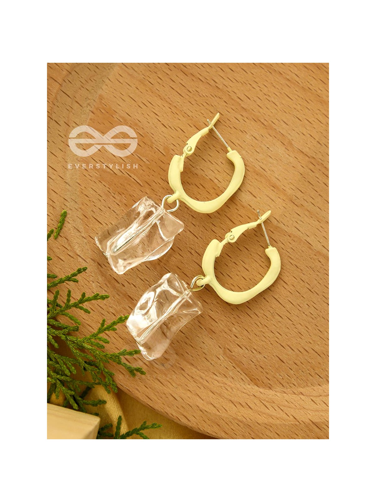 Fire and Ice- Silver and Yellow Earrings