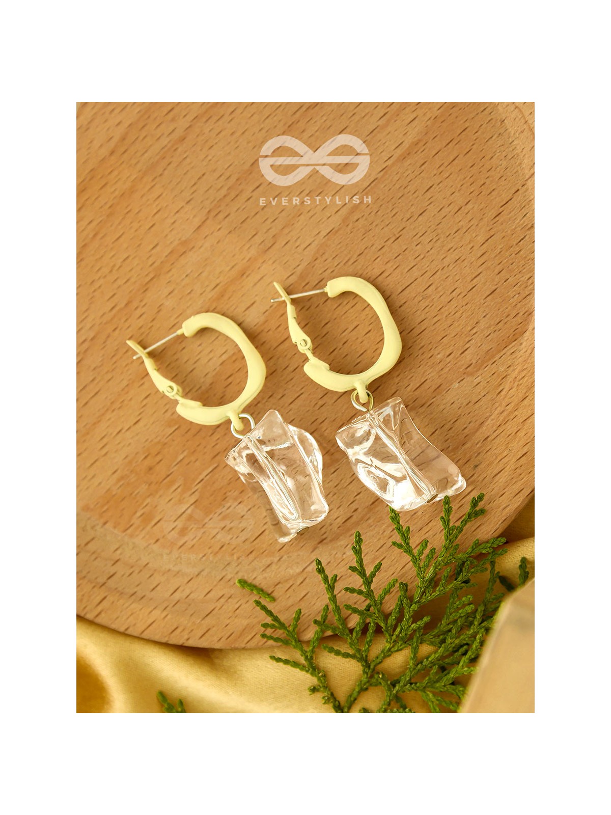 Fire and Ice- Silver and Yellow Earrings