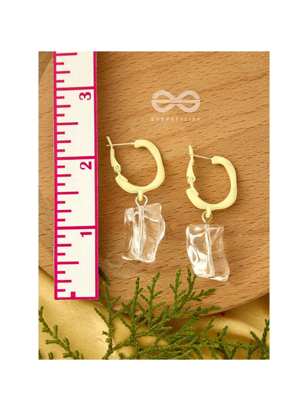 Fire and Ice- Silver and Yellow Earrings