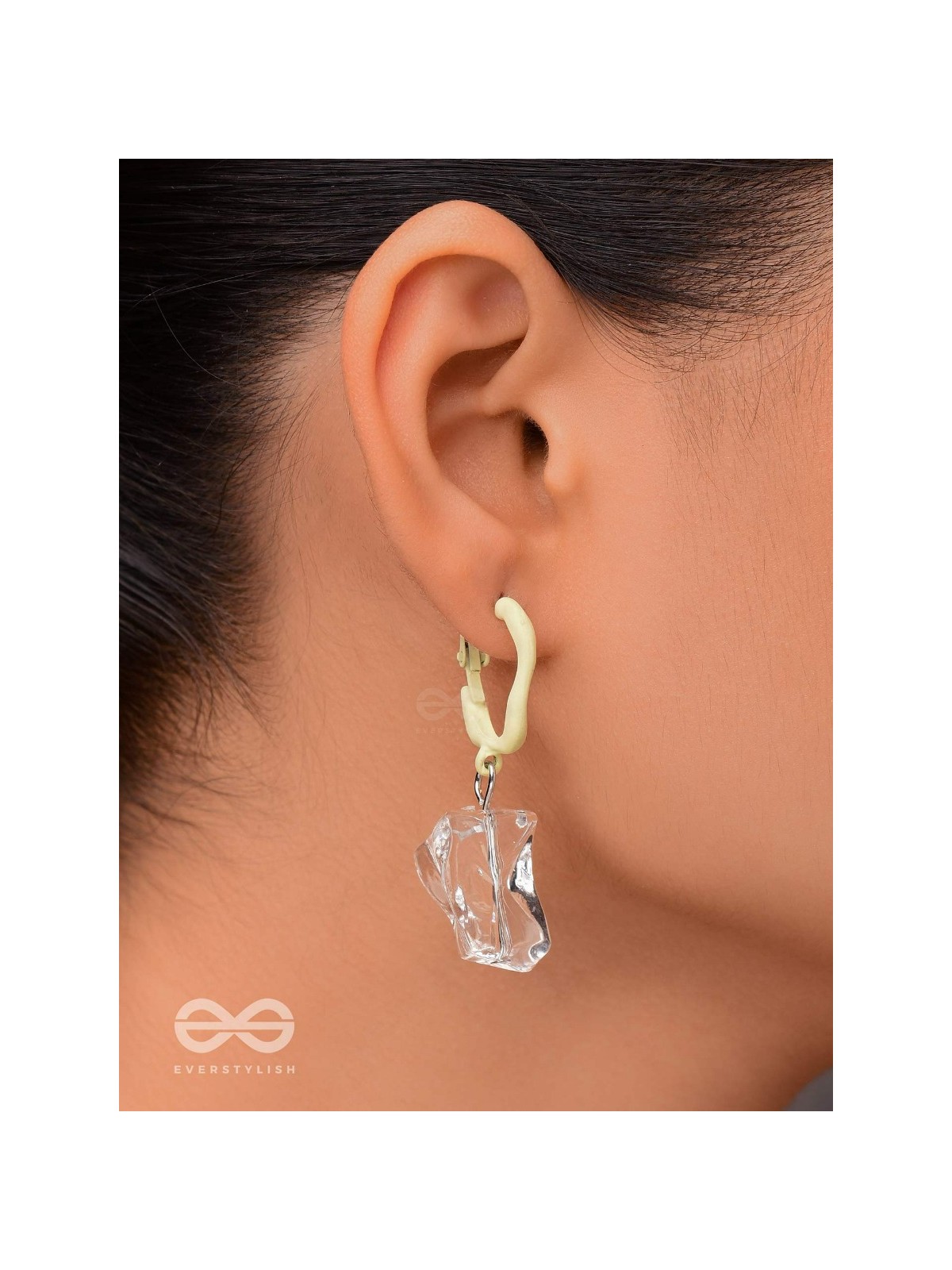 Fire and Ice- Silver and Yellow Earrings