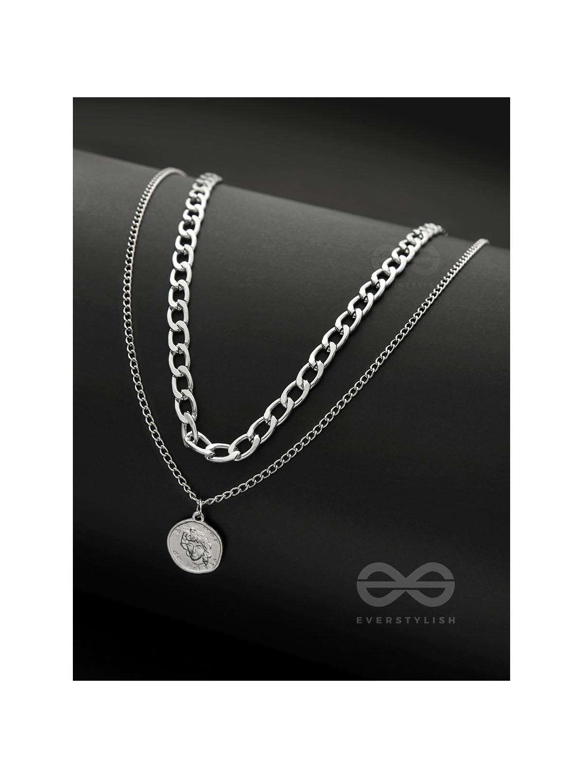 The Double Decker- Double Layer Silver Necklace