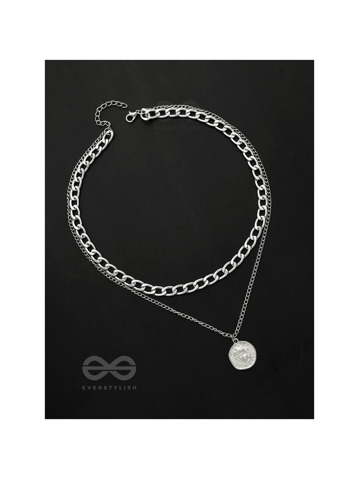The Double Decker- Double Layer Silver Necklace