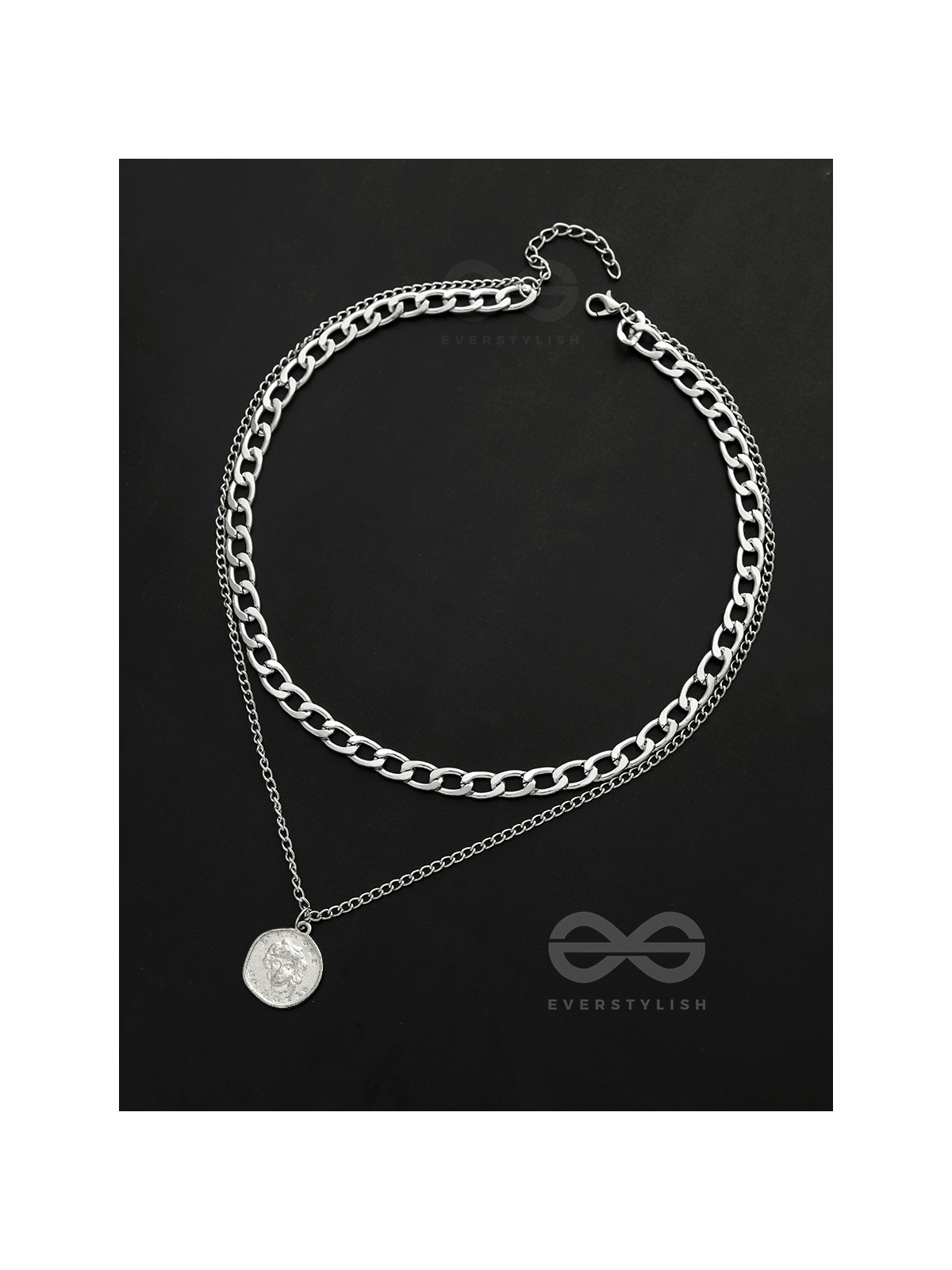 The Double Decker- Double Layer Silver Necklace