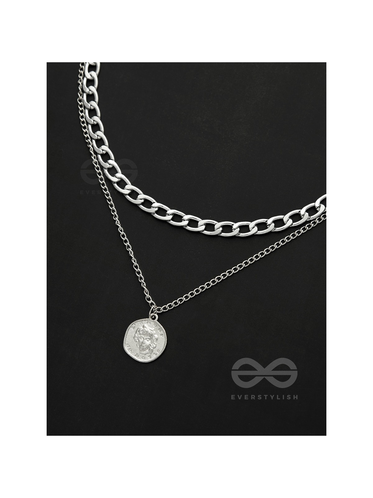 The Double Decker- Double Layer Silver Necklace