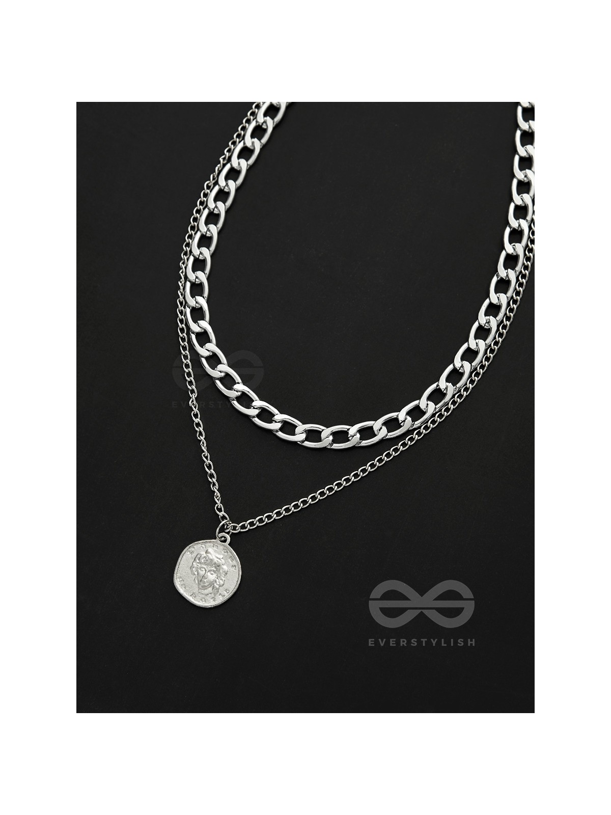 The Double Decker- Double Layer Silver Necklace