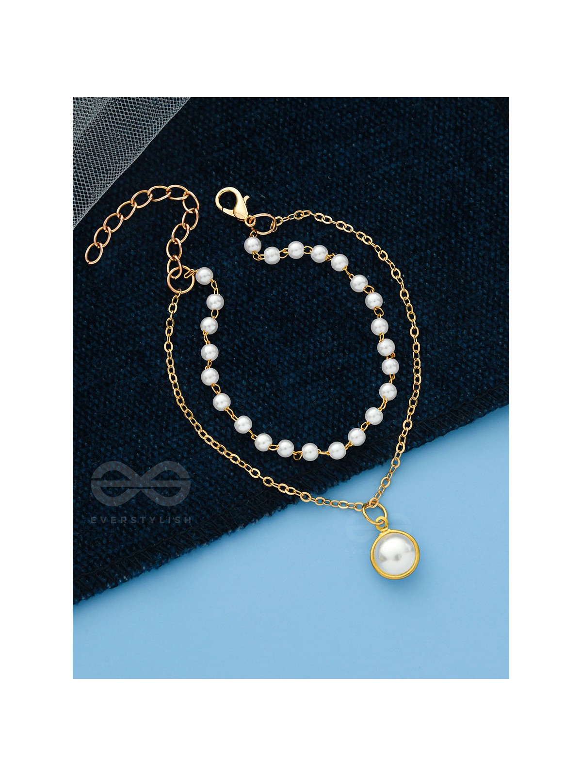 The Snow Globe- Gold Pearl Bracelet