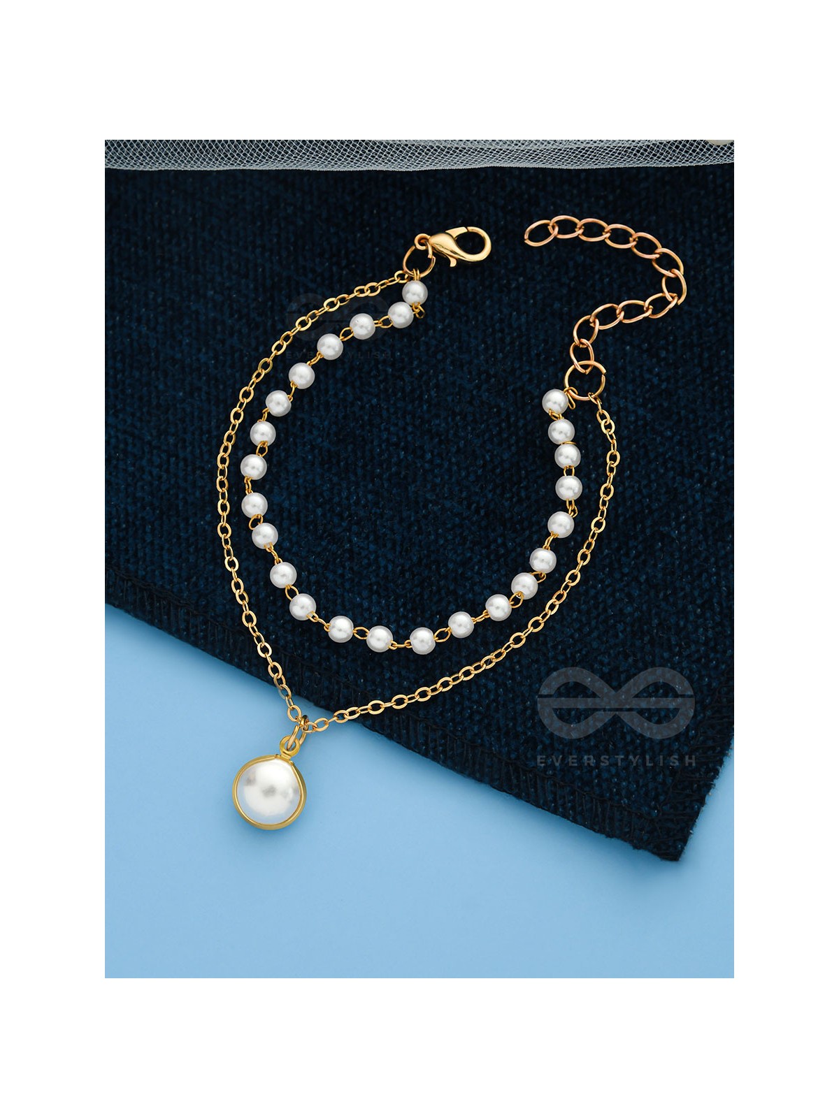 The Snow Globe- Gold Pearl Bracelet