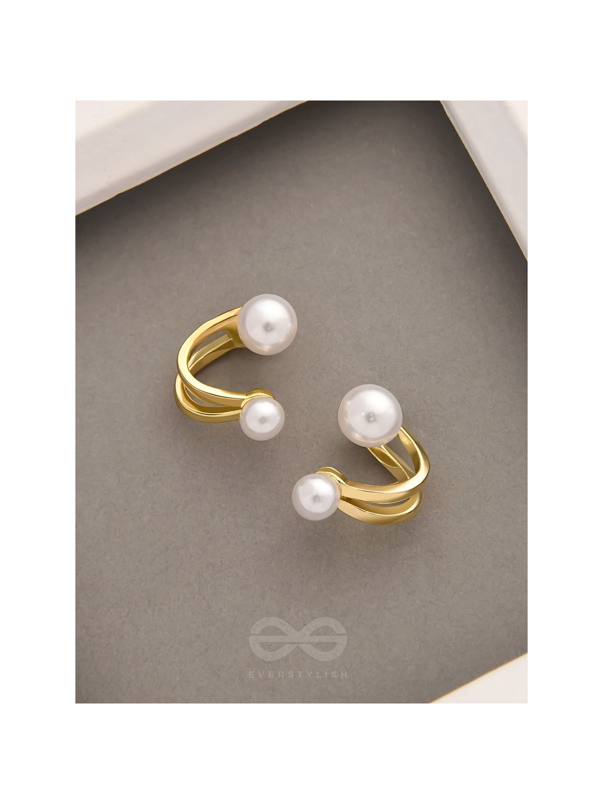 The Pearly Smile- Golden Pearl Earrings