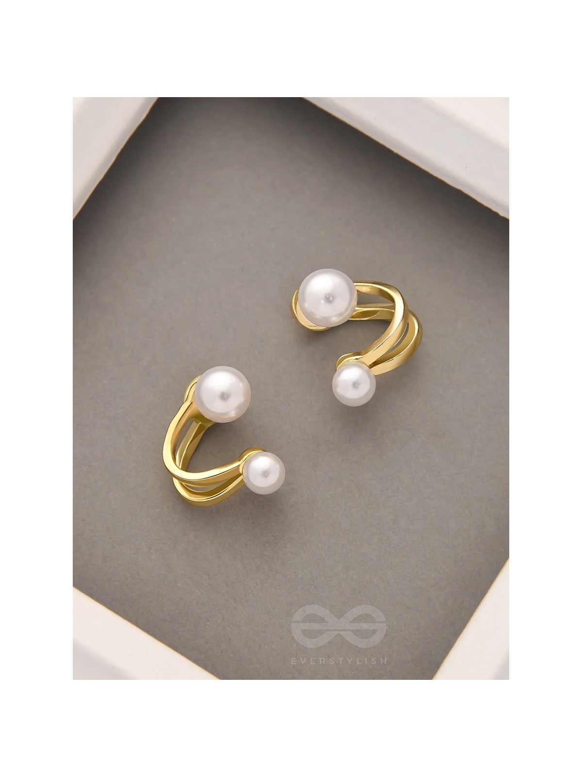 The Pearly Smile- Golden Pearl Earrings
