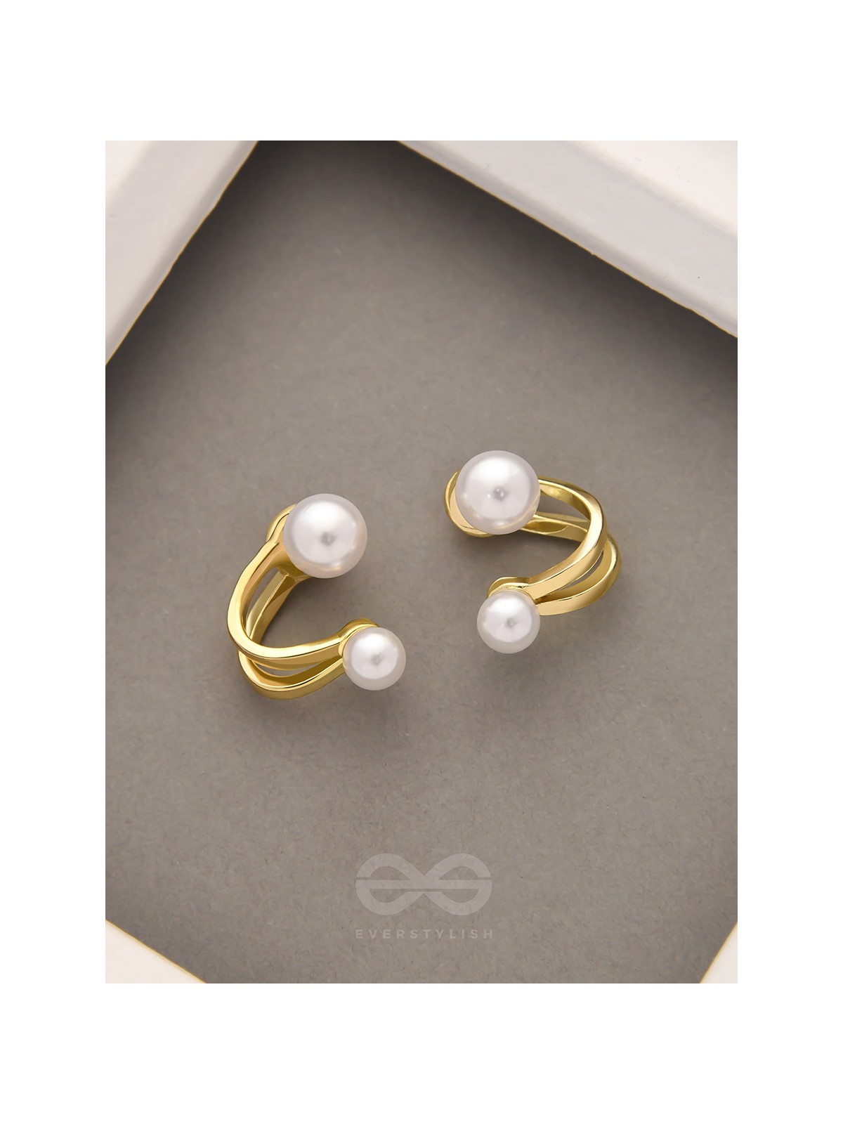 The Pearly Smile- Golden Pearl Earrings