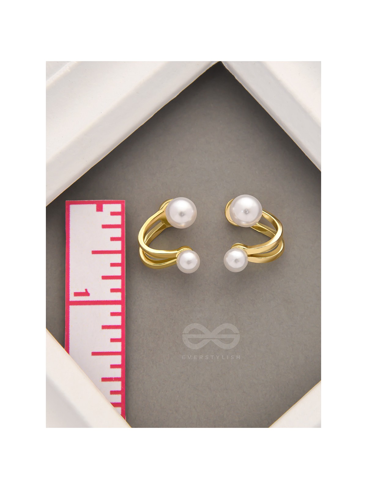 The Pearly Smile- Golden Pearl Earrings