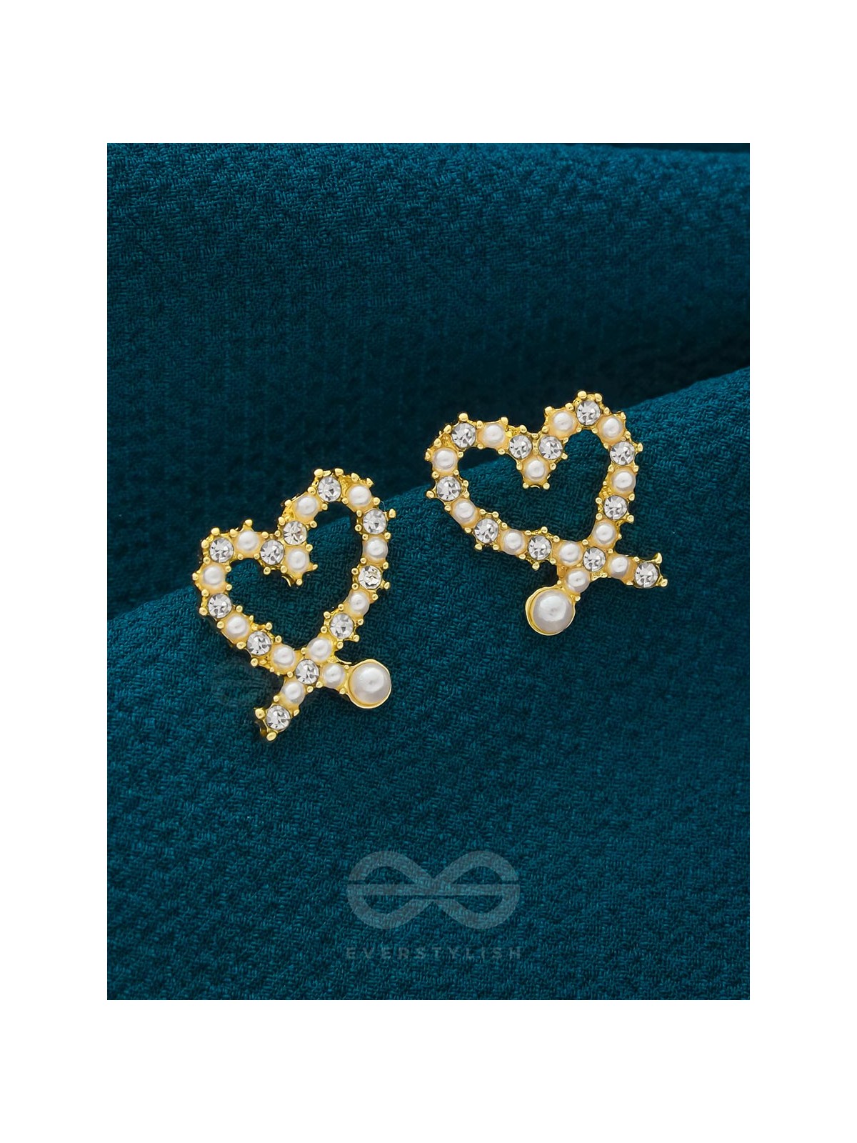Little Hearts- Golden Beads Earrings