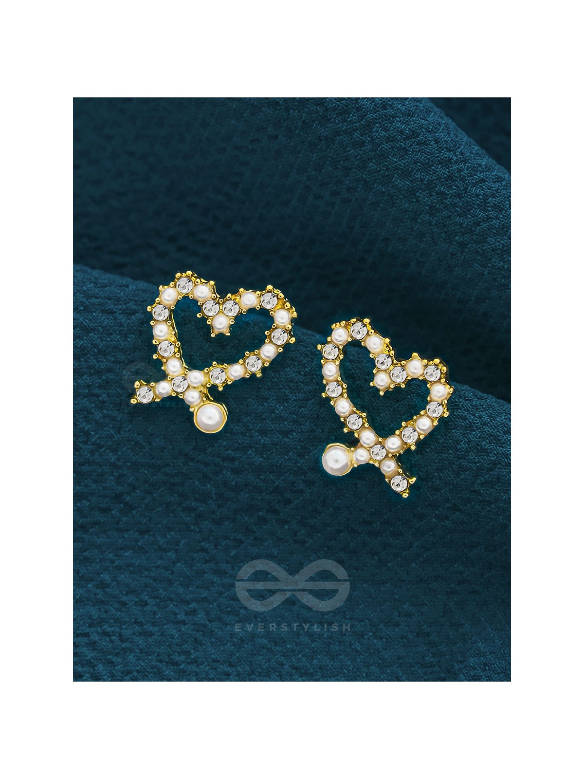 Little Hearts- Golden Beads Earrings
