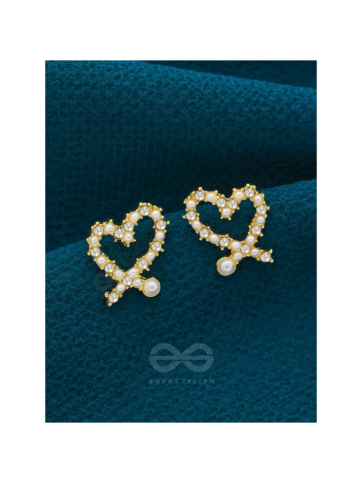 Little Hearts- Golden Beads Earrings