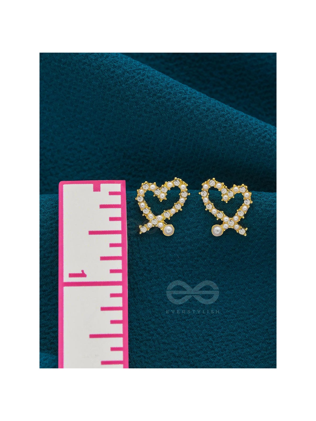 Little Hearts- Golden Beads Earrings