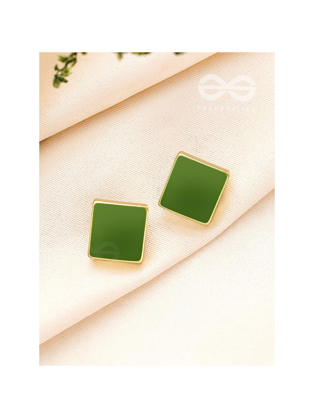 The Little Green Box- Green and Golden Earrings