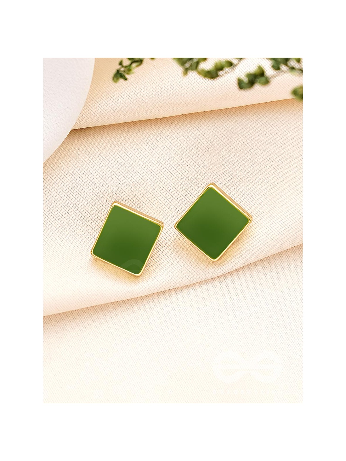 The Little Green Box- Green and Golden Earrings