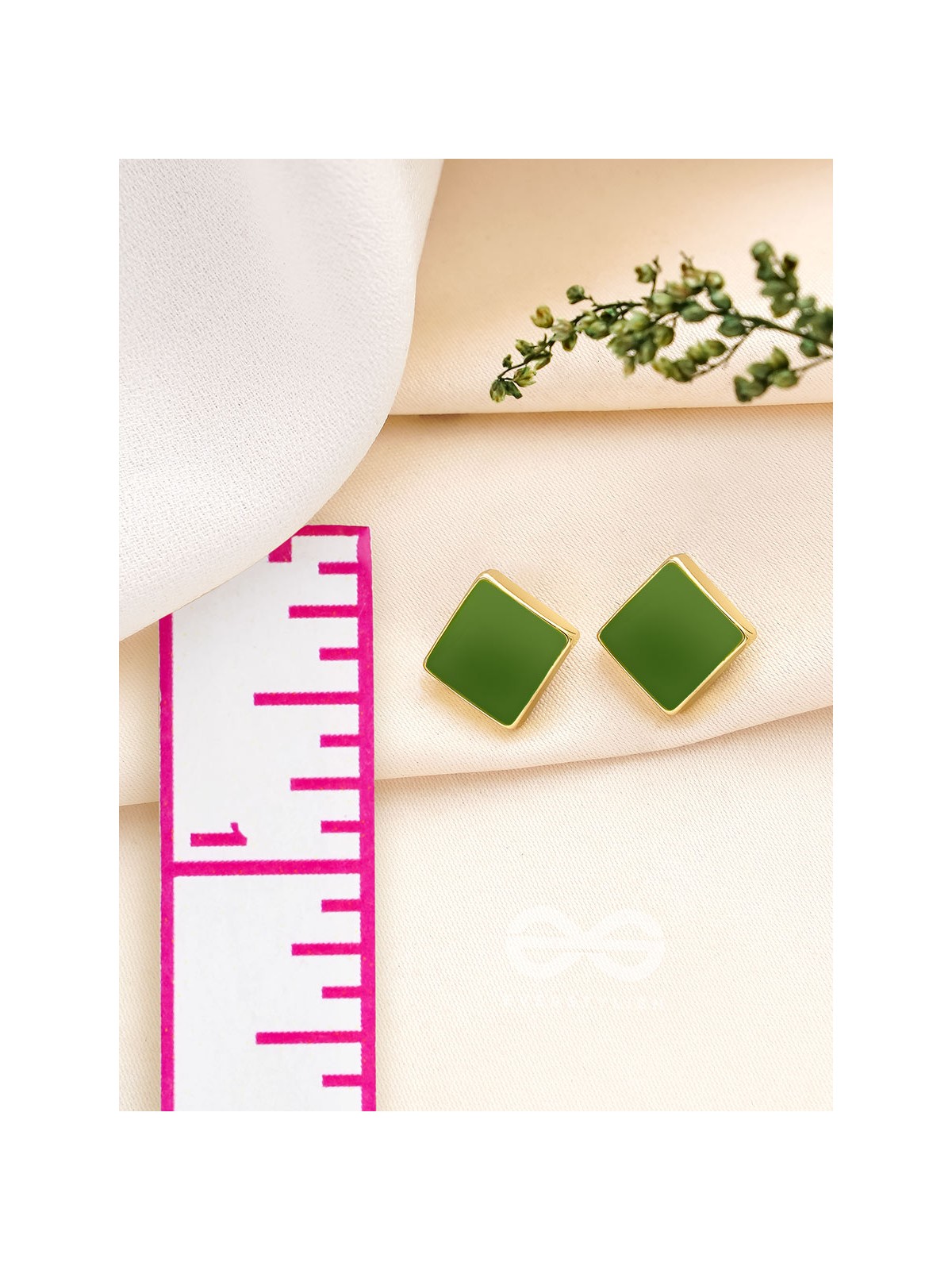 The Little Green Box- Green and Golden Earrings