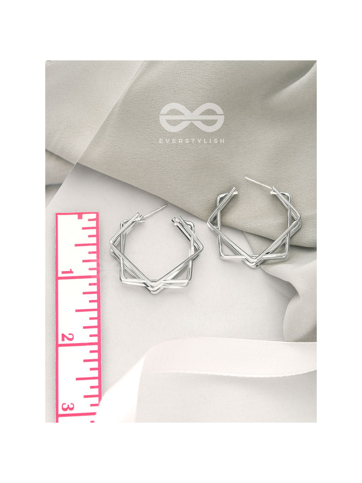 The Jumbled Squares- Chic Silver Earrings