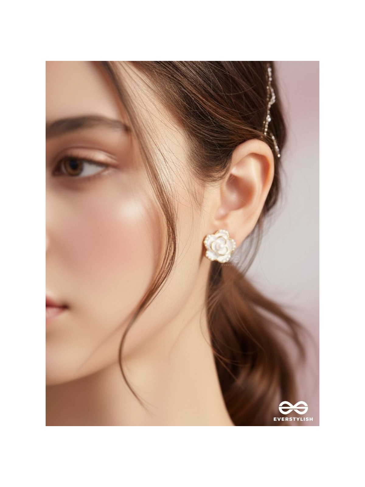 The Milky Way- Golden Pearl Earrings