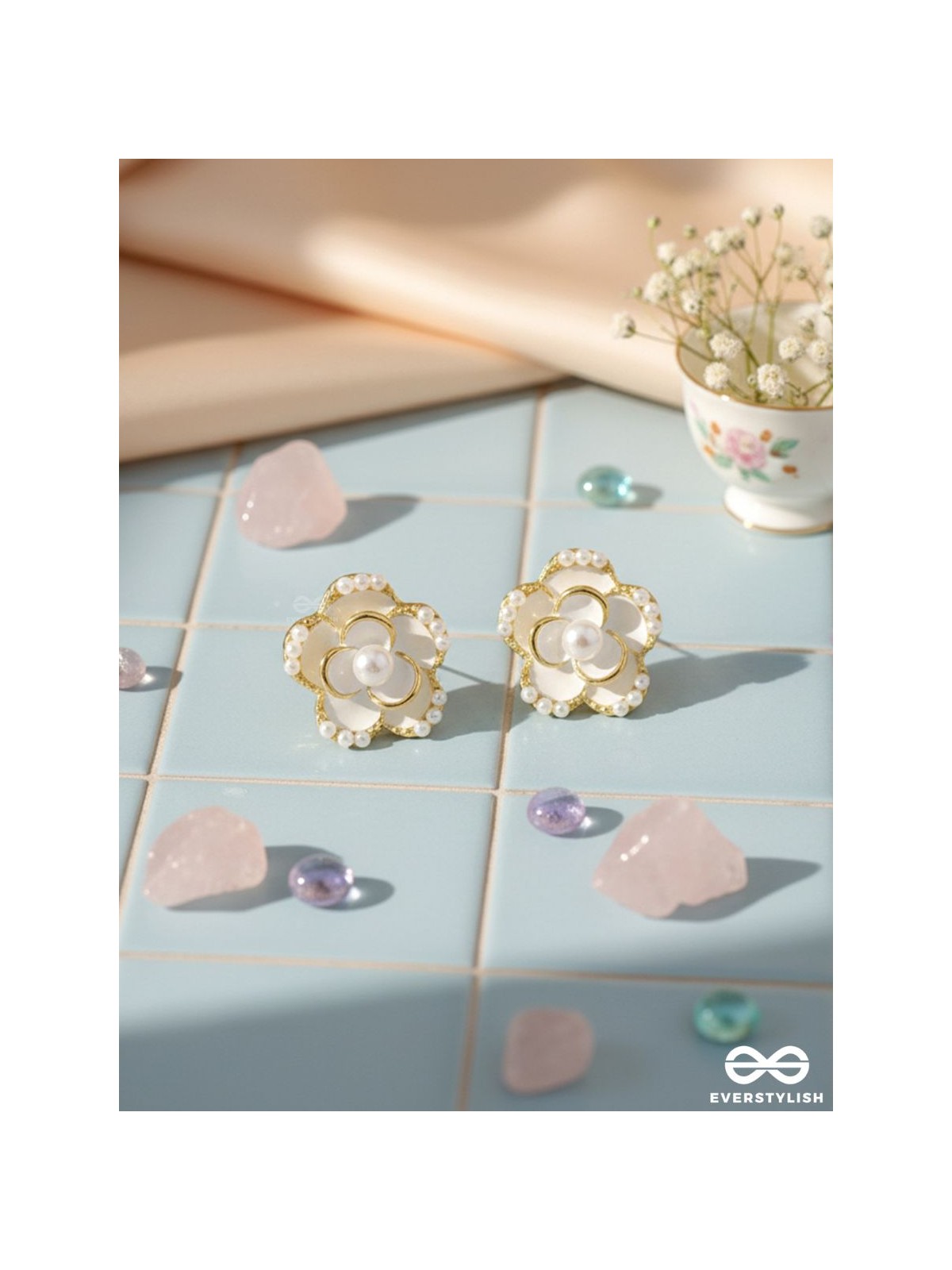 The Milky Way- Golden Pearl Earrings